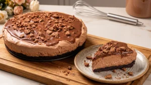 Tarte Mousse au Chocolat avec Base de Biscuits et Alpino